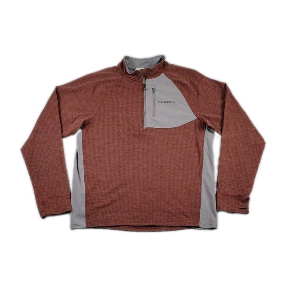 VOORMI Merino Wool Mock Neck 1/4 Zip Pullover USA Thermal Midlayer Mens XL